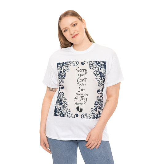 Expecting Mom I Just Cant Today Floral Frame | Cotton Tee