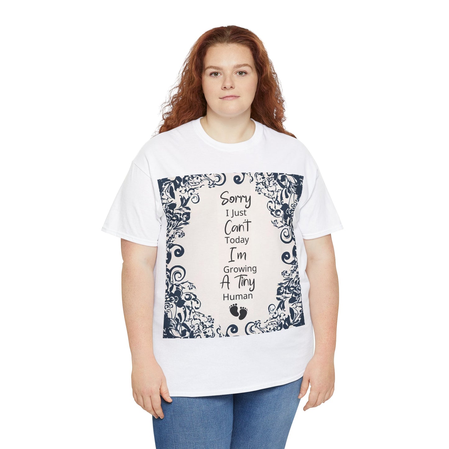 Expecting Mom I Just Cant Today Floral Frame | Cotton Tee