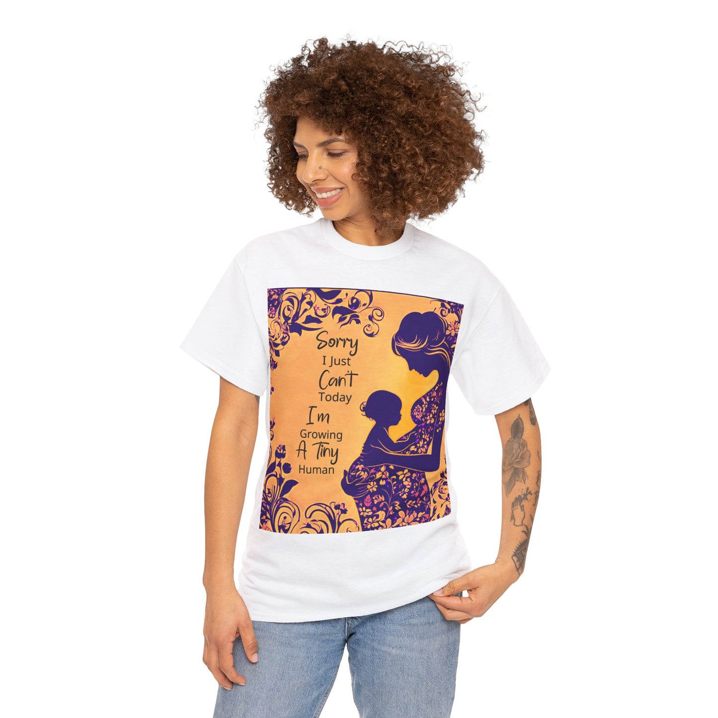 Expecting Mom I Just Cant Today Picture Silhouette | Cotton Tee