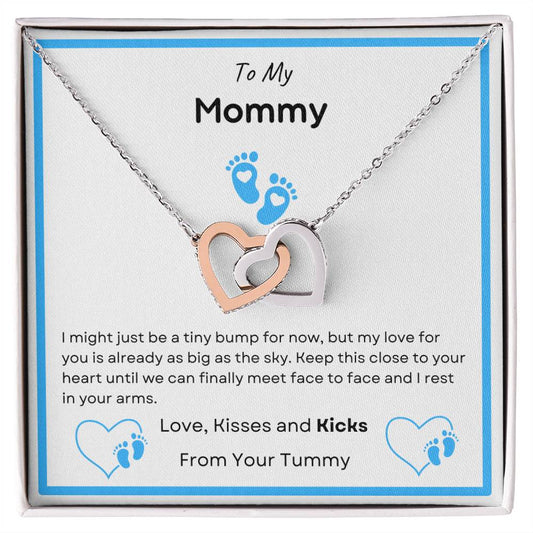 To My Mommy (Blue) | Interlocking Hearts Necklace