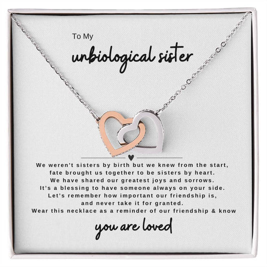 To My unbiological sister | Interlocking Hearts Necklace