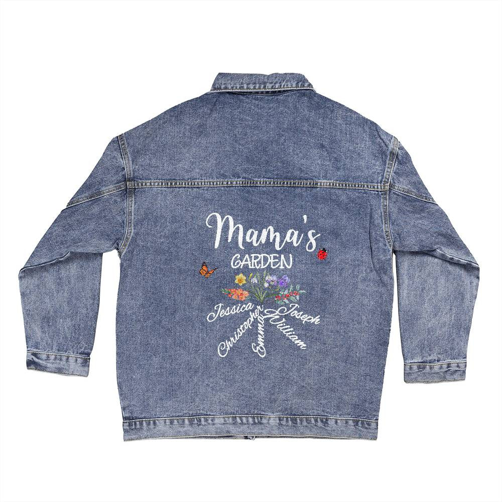 Personalized Mama's Garden | Denim Jacket